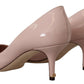 Pink Patent Leather Kitten Heels Pumps Shoes