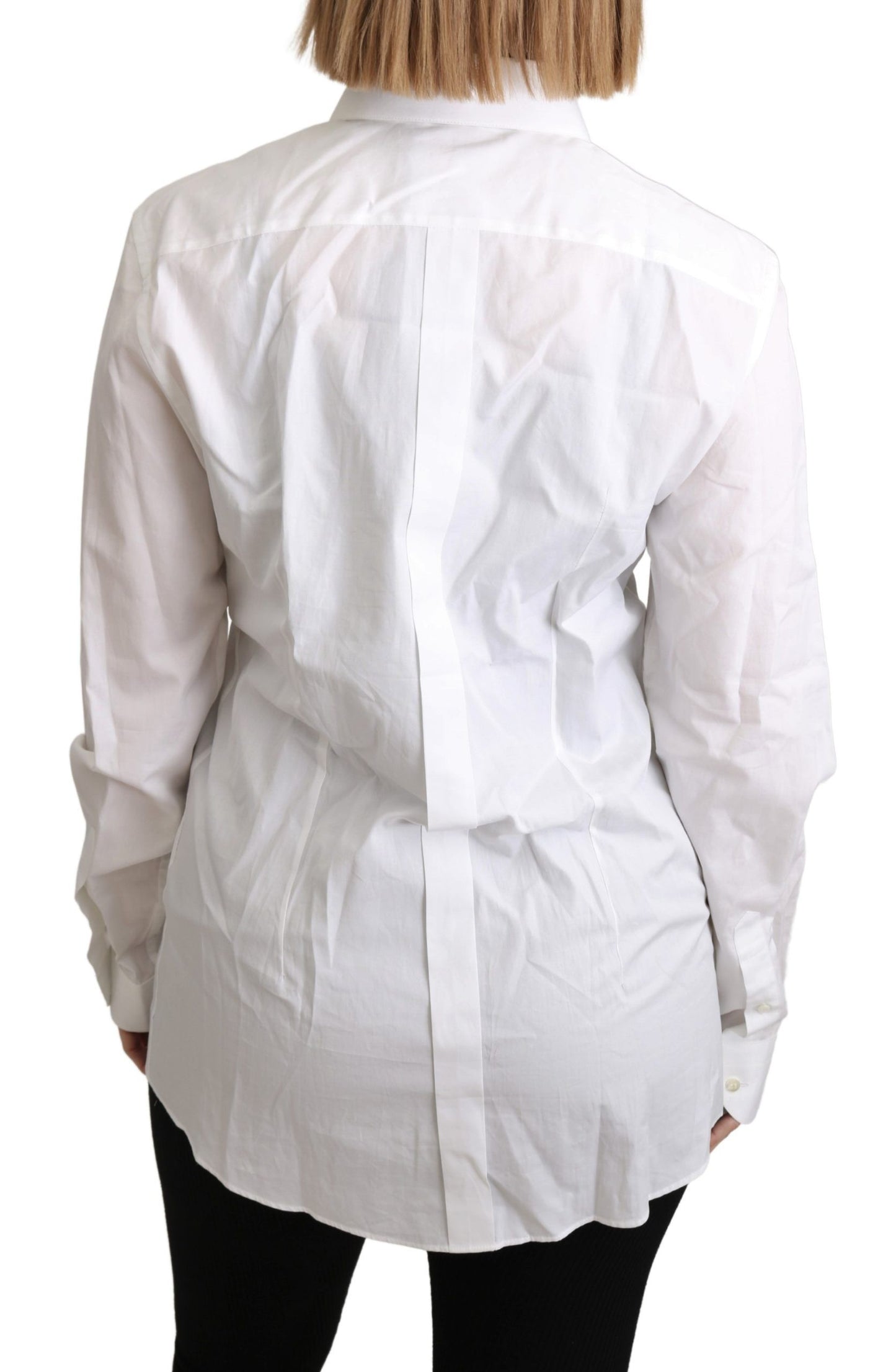 Elegant White Cotton Dress Shirt