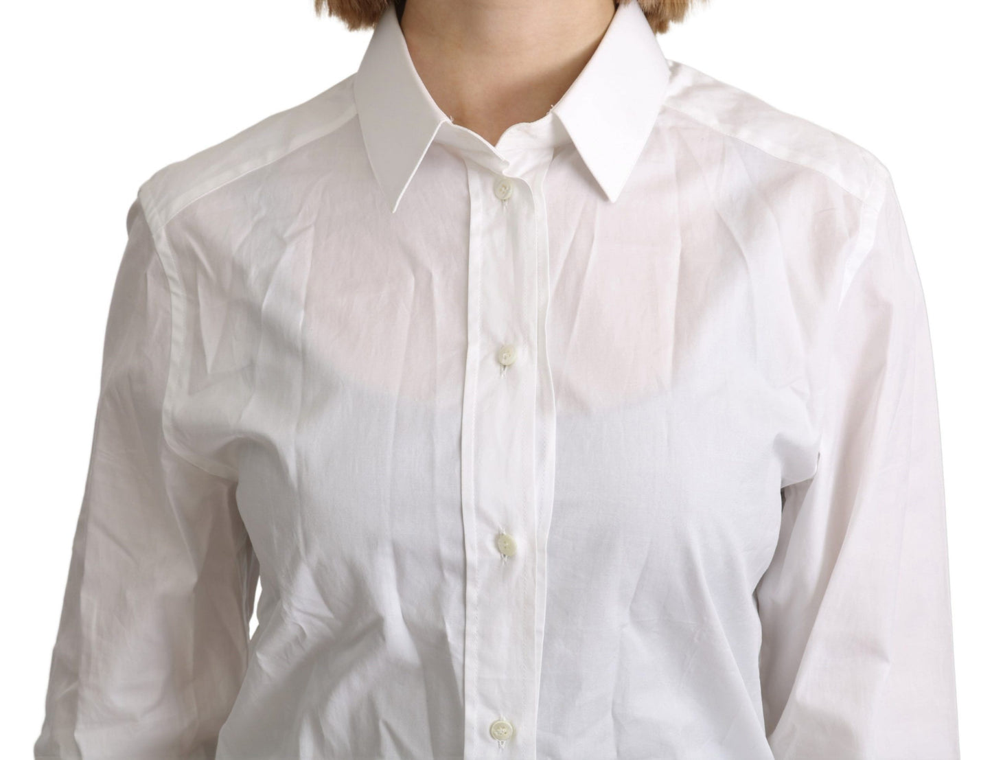 Elegant White Cotton Dress Shirt