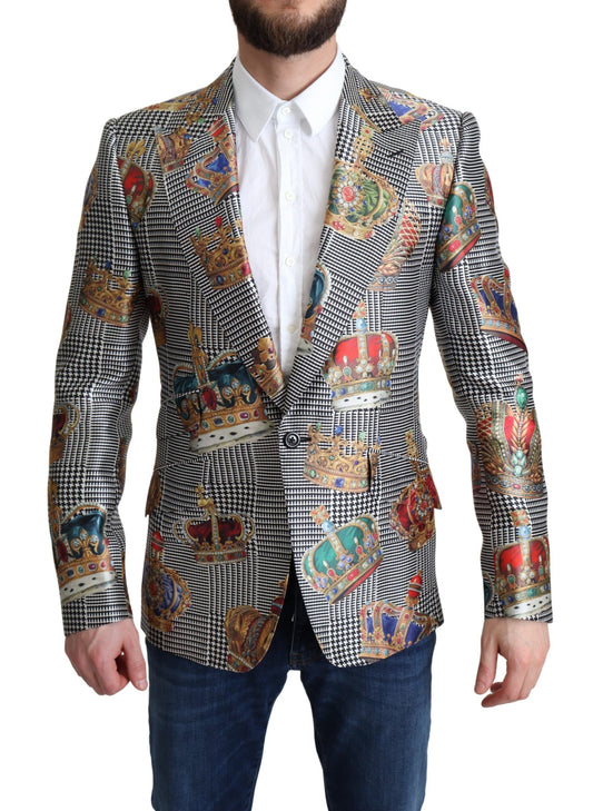 Elegant Multicolor Silk Blazer Jacket