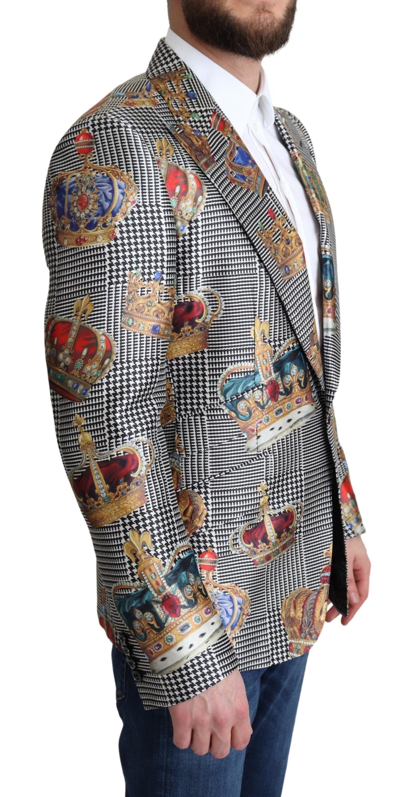 Elegant Multicolor Silk Blazer Jacket