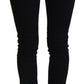Elegant Black Slim Fit Denim Masterpiece