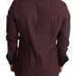 Maroon Cotton Floral Dress Formal Shirt