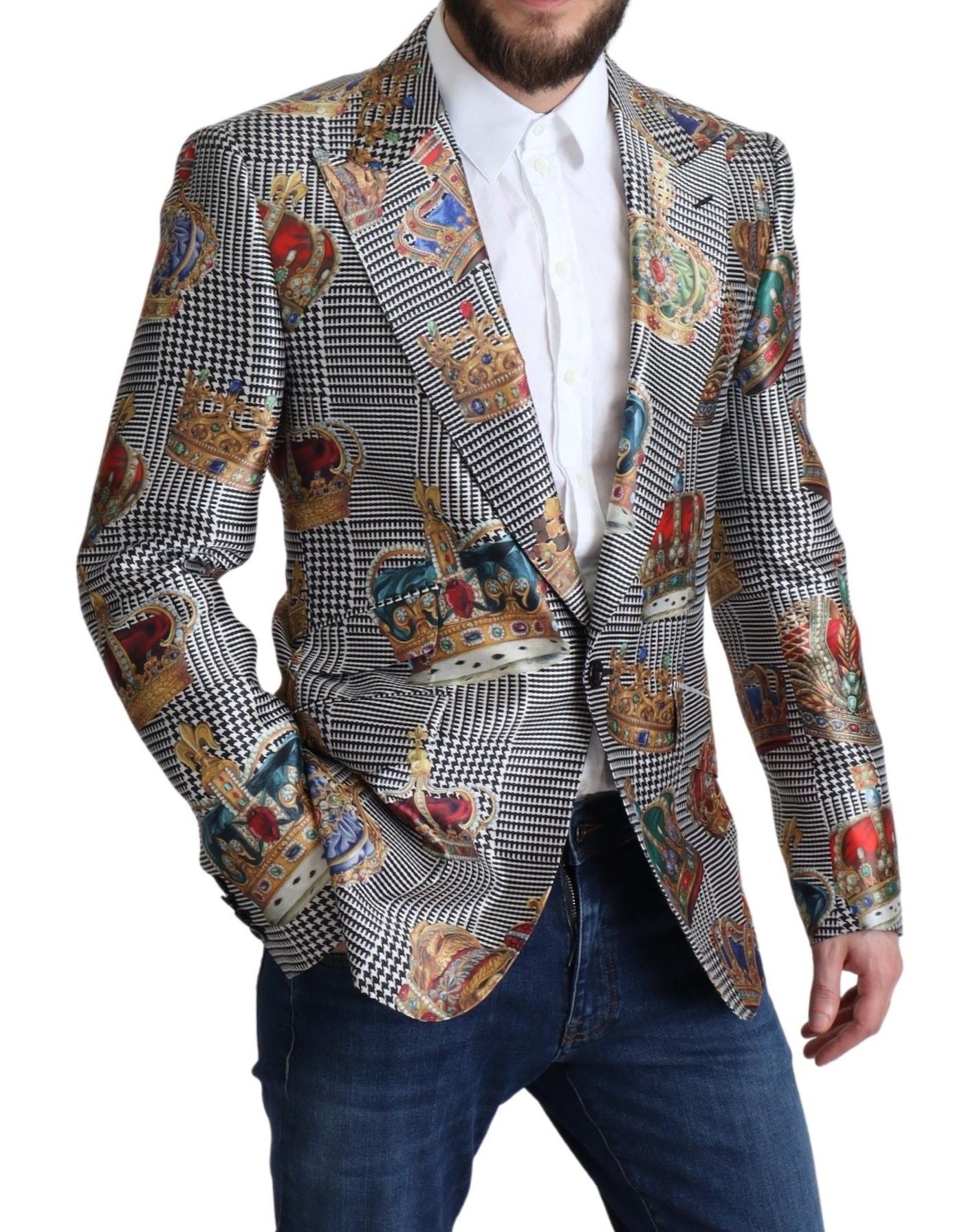 Elegant Multicolor Silk Blazer Jacket