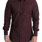 Maroon Cotton Floral Dress Formal Shirt