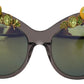 Gray Acetate Crystals Lemon Applique DG4283B Sunglasses