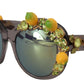 Gray Acetate Crystals Lemon Applique DG4283B Sunglasses