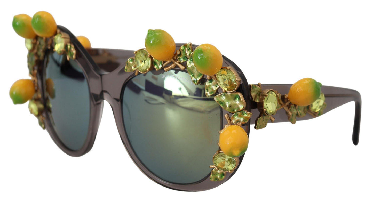 Gray Acetate Crystals Lemon Applique DG4283B Sunglasses