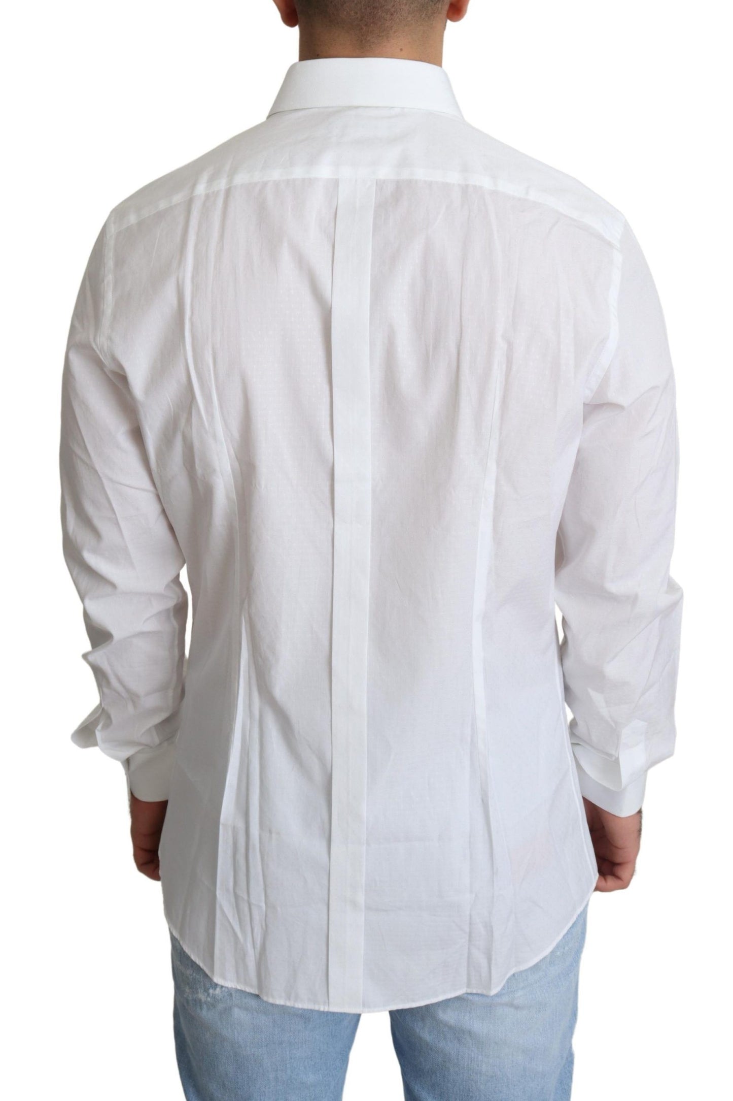 Elegant White Cotton Dress Shirt