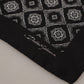 Black Geometric Patterned Square Handkerchief Scarf