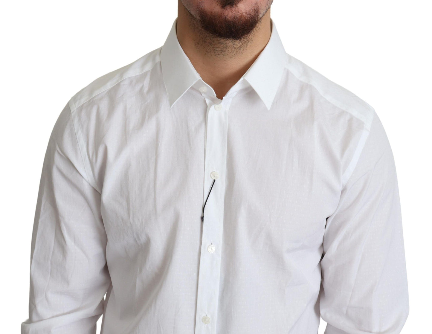 Elegant White Cotton Dress Shirt