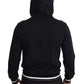 Elegant Black Cotton Hooded Pullover Sweater