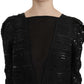 Black Silk Sheath Maxi Dress with Sequins