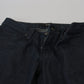 Dark Blue Low Waist Straight Fit Women Denim Jeans