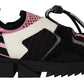 Chic Black Lace-up Sneakers with Pink Detail