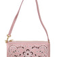 Chic Pink Leather Mini Cross Body Bag