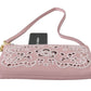 Chic Pink Leather Mini Cross Body Bag