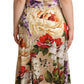 Beige One Shoulder Floral Mid Length Dress