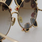 Elegant Round Rose-Embellished Sunglasses