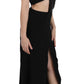 Elegant Flare Maxi Evening Dress with Crystal Accents