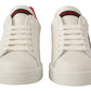 Elegance Unleashed: White and Red Lace-Up Sneakers
