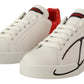 Elegance Unleashed: White and Red Lace-Up Sneakers