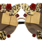 Elegant Round Rose-Embellished Sunglasses