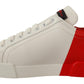 Elegance Unleashed: White and Red Lace-Up Sneakers