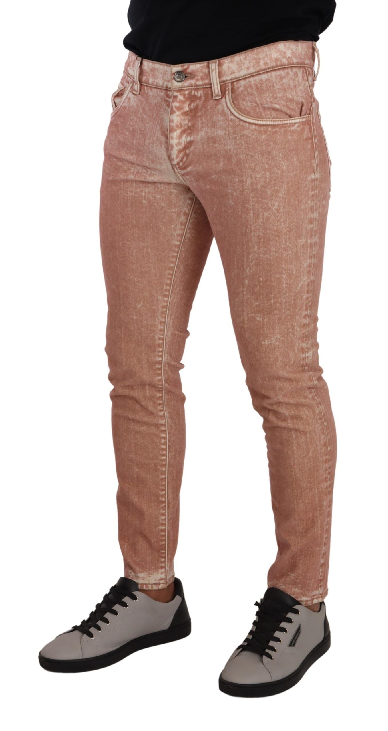 Pink Slim Fit Skinny Denim Jeans