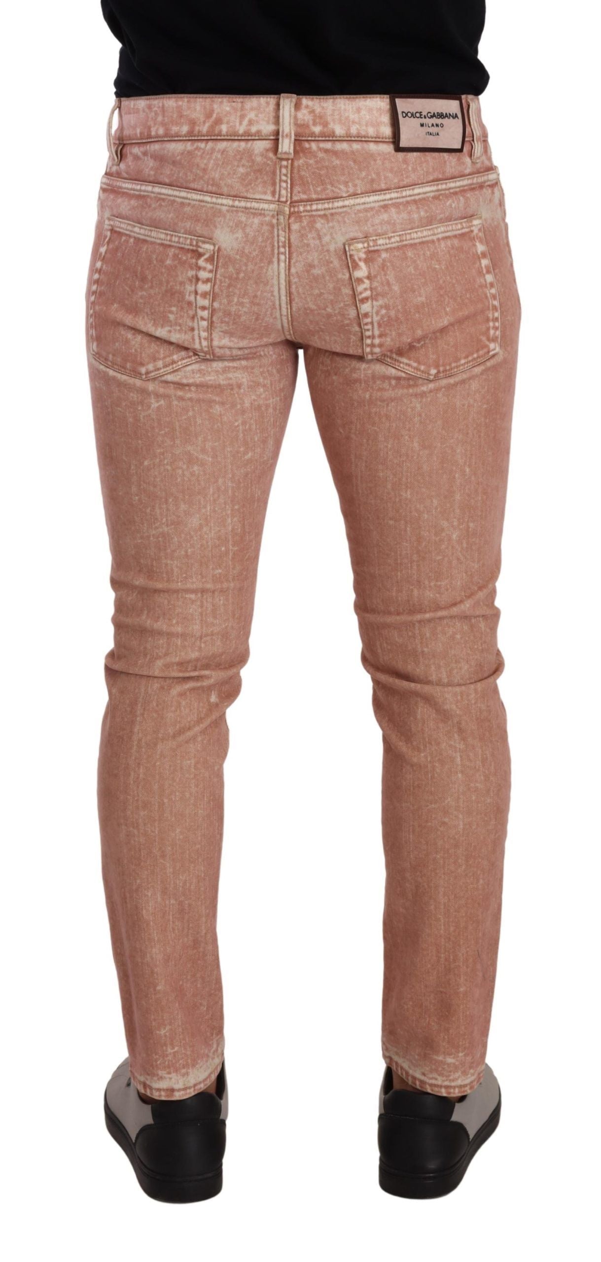 Pink Slim Fit Skinny Denim Jeans