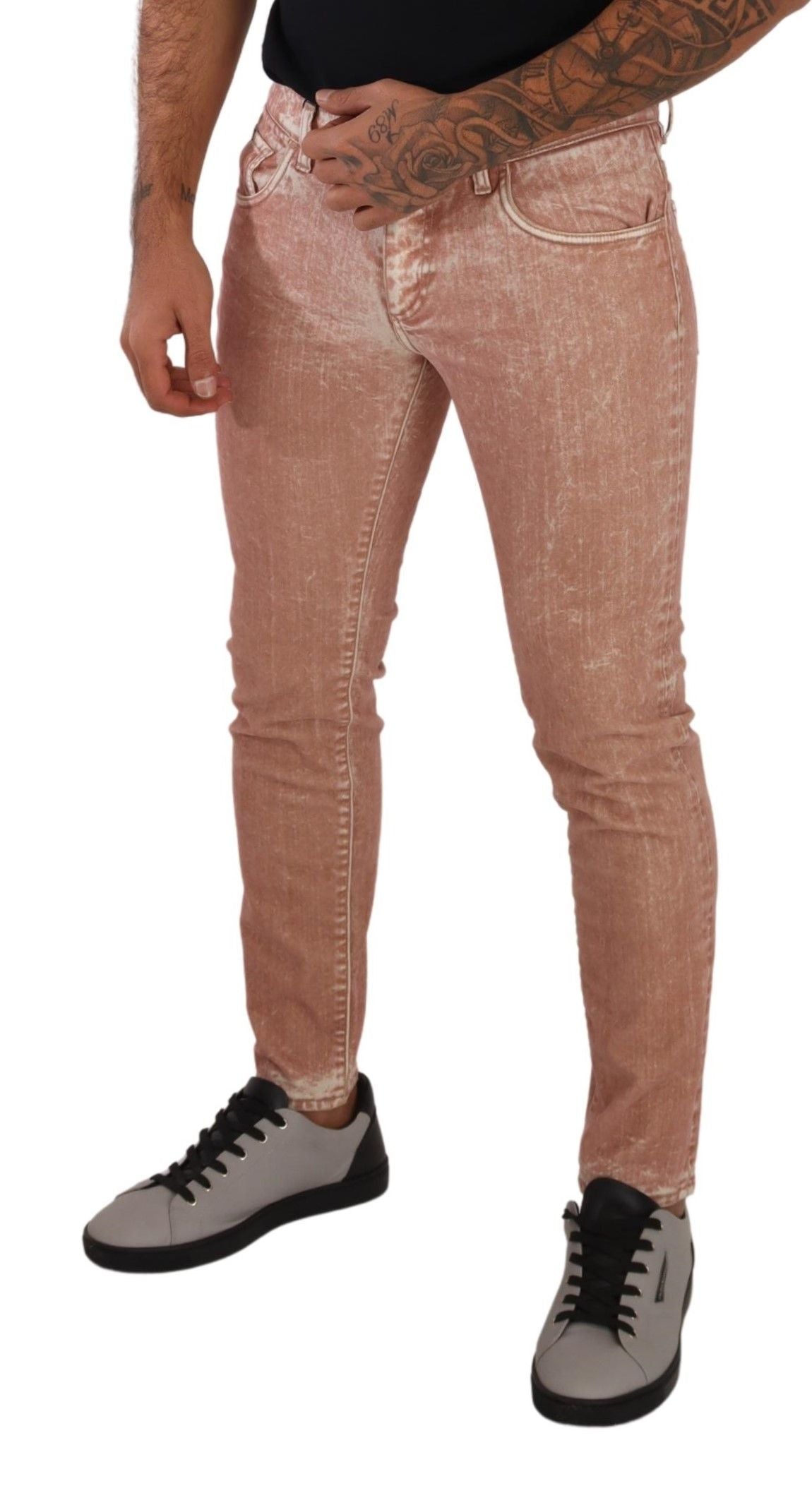 Pink Slim Fit Skinny Denim Jeans