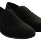 Green Velvet Slip On Mens Loafers Shoes