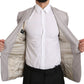 Sleek Silver Italian Wool Silk Blazer