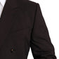 Elegant Brown Wool-Silk Men's Suit