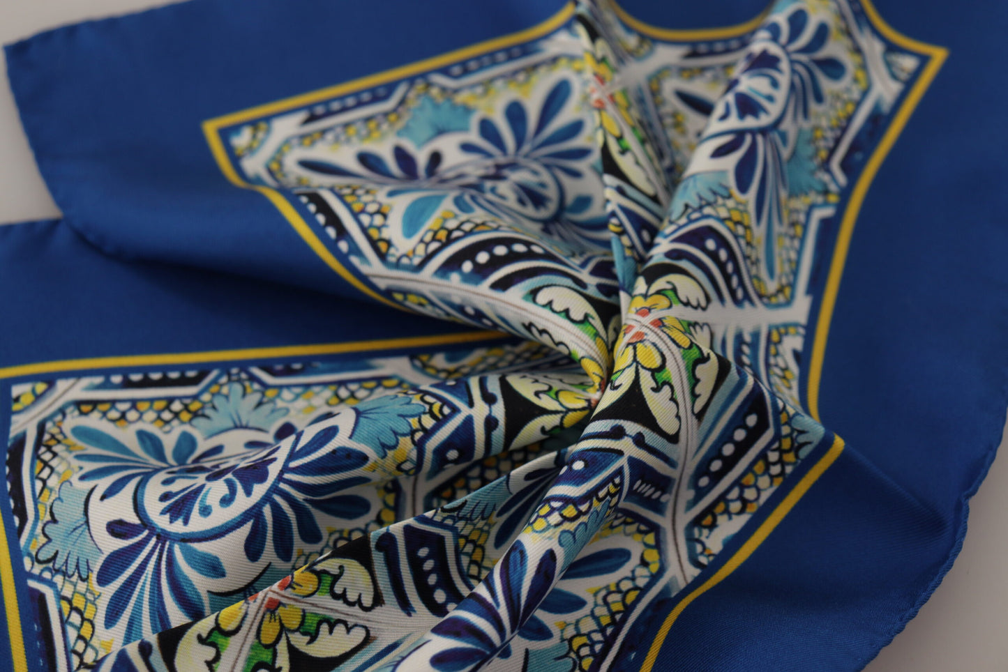 Elegant Majolica Silk Square Scarf