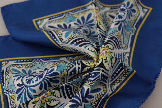 Elegant Majolica Silk Square Scarf