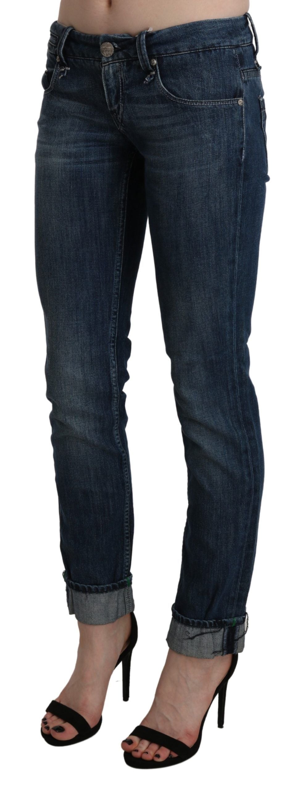 Chic Blue Washed Skinny Denim Elegance