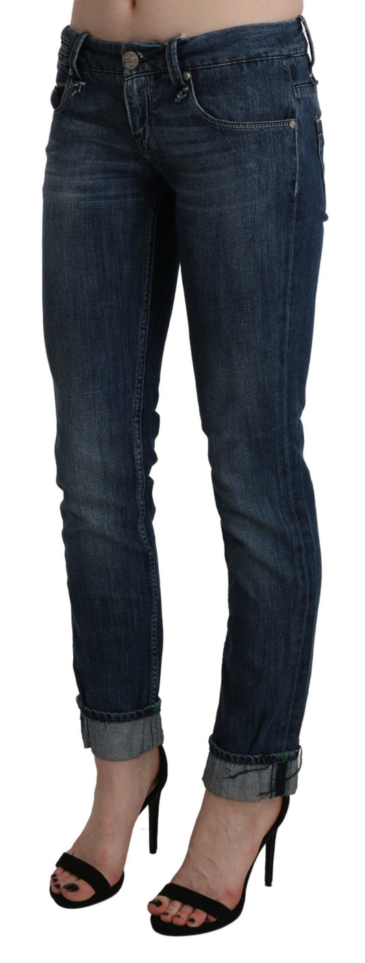 Chic Blue Washed Skinny Denim Elegance