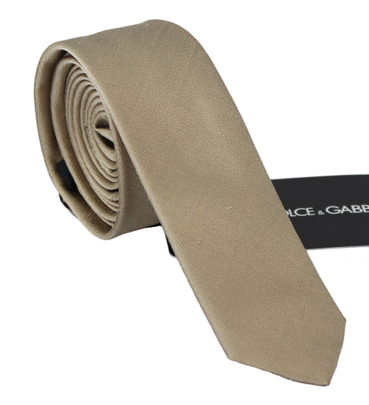 Elegant Light Brown Silk Tie