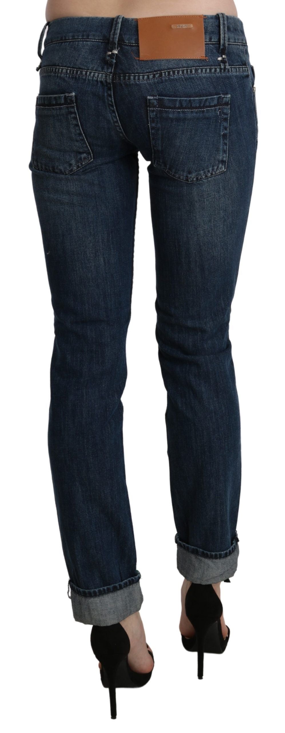 Chic Blue Washed Skinny Denim Elegance