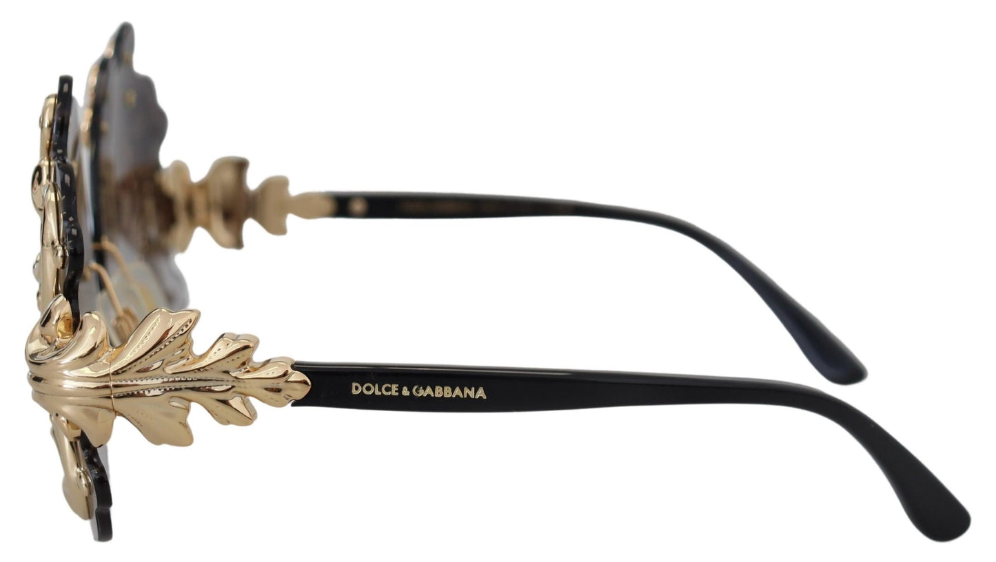 Elegant Gold-Toned Baroque Women's Sunglasses