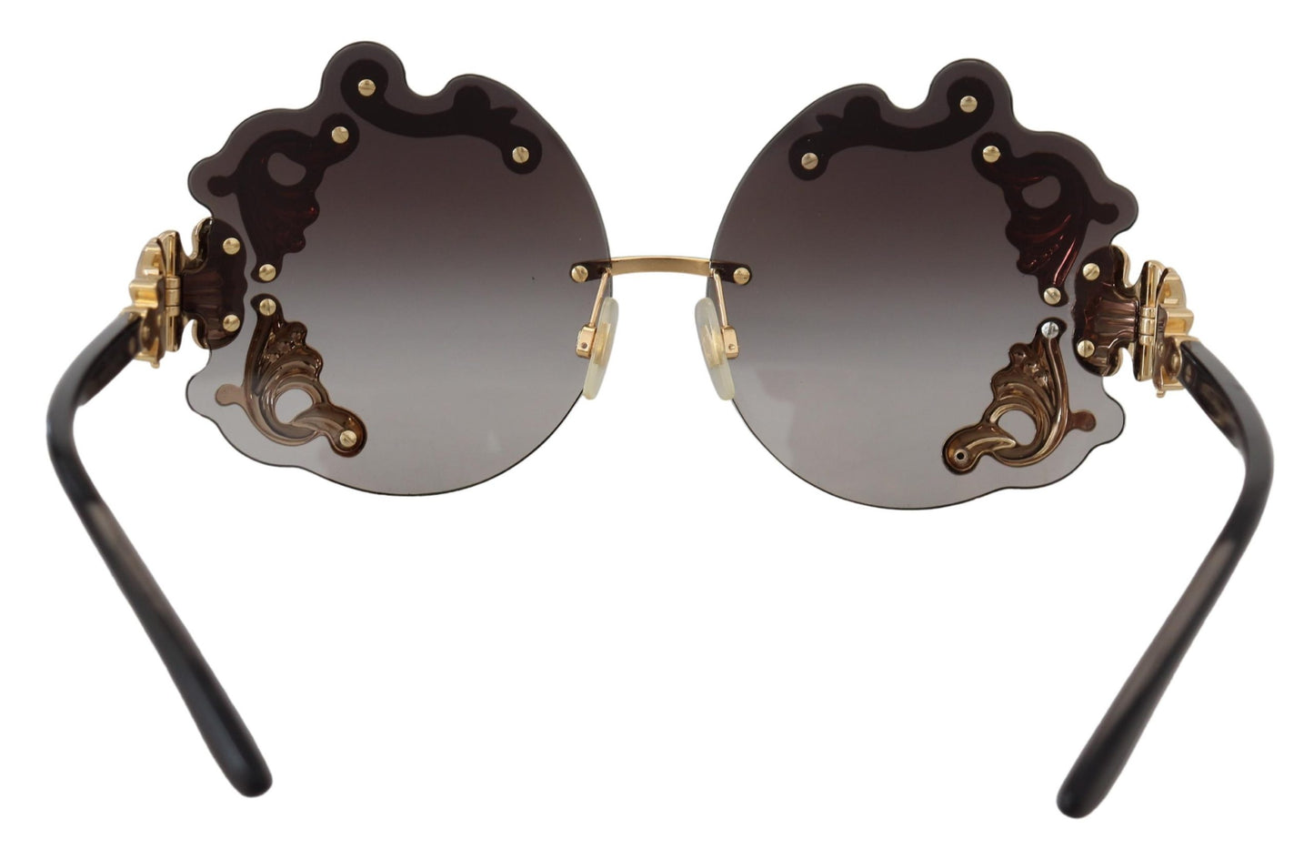 Elegant Gold-Toned Baroque Women's Sunglasses