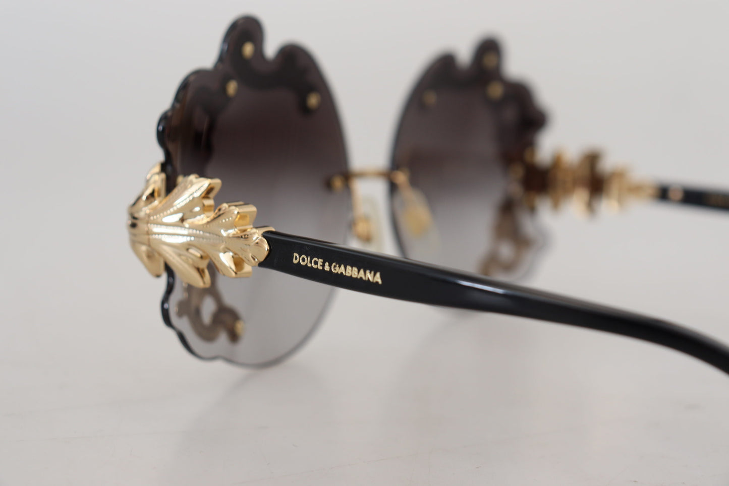 Elegant Gold-Toned Baroque Women's Sunglasses