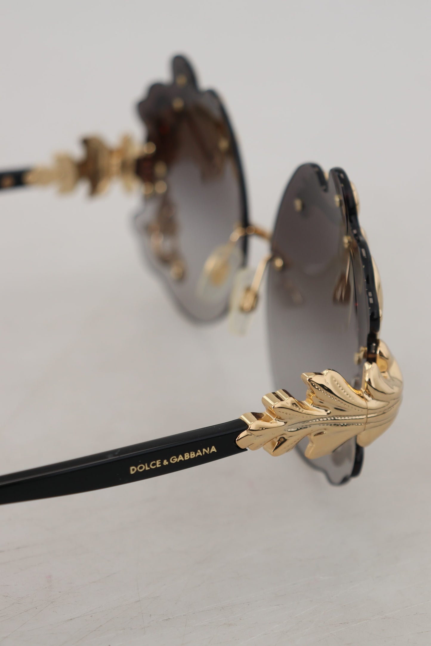 Elegant Gold-Toned Baroque Women's Sunglasses