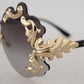 Elegant Gold-Toned Baroque Women's Sunglasses