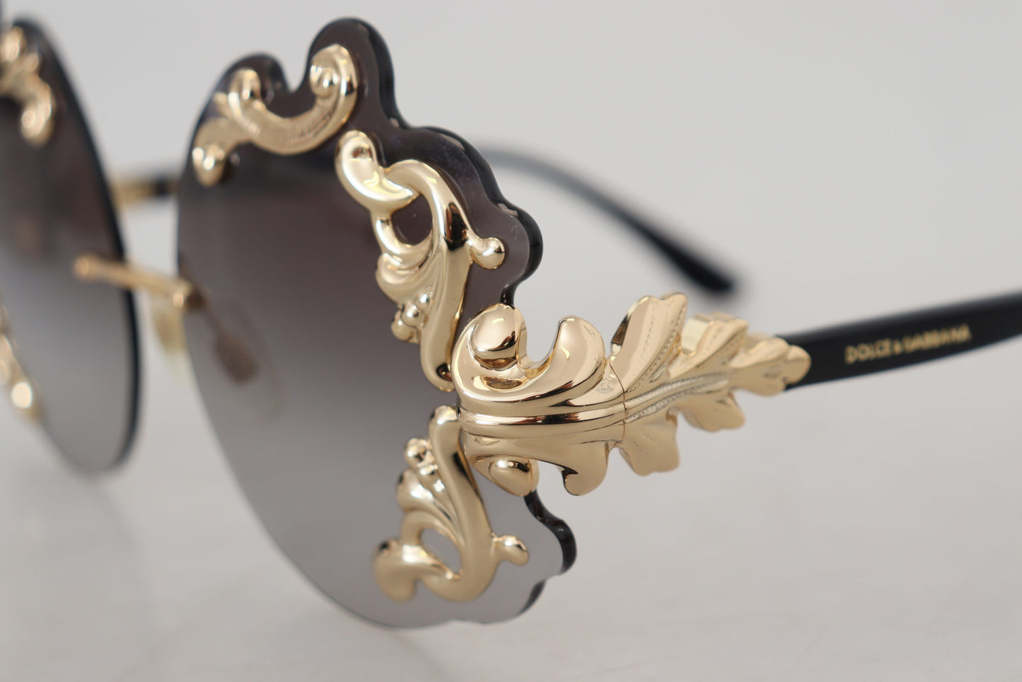 Elegant Gold-Toned Baroque Women's Sunglasses