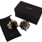 Elegant Gold-Toned Baroque Women's Sunglasses