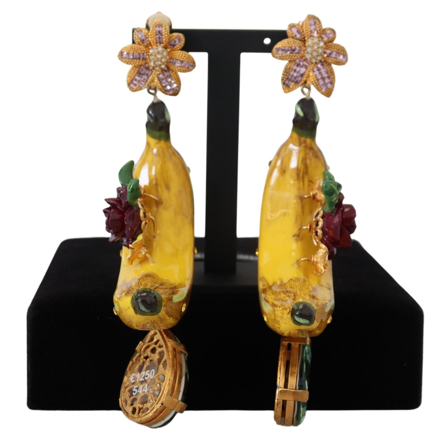 Sicilian Banana Crystal Clip-On Earrings