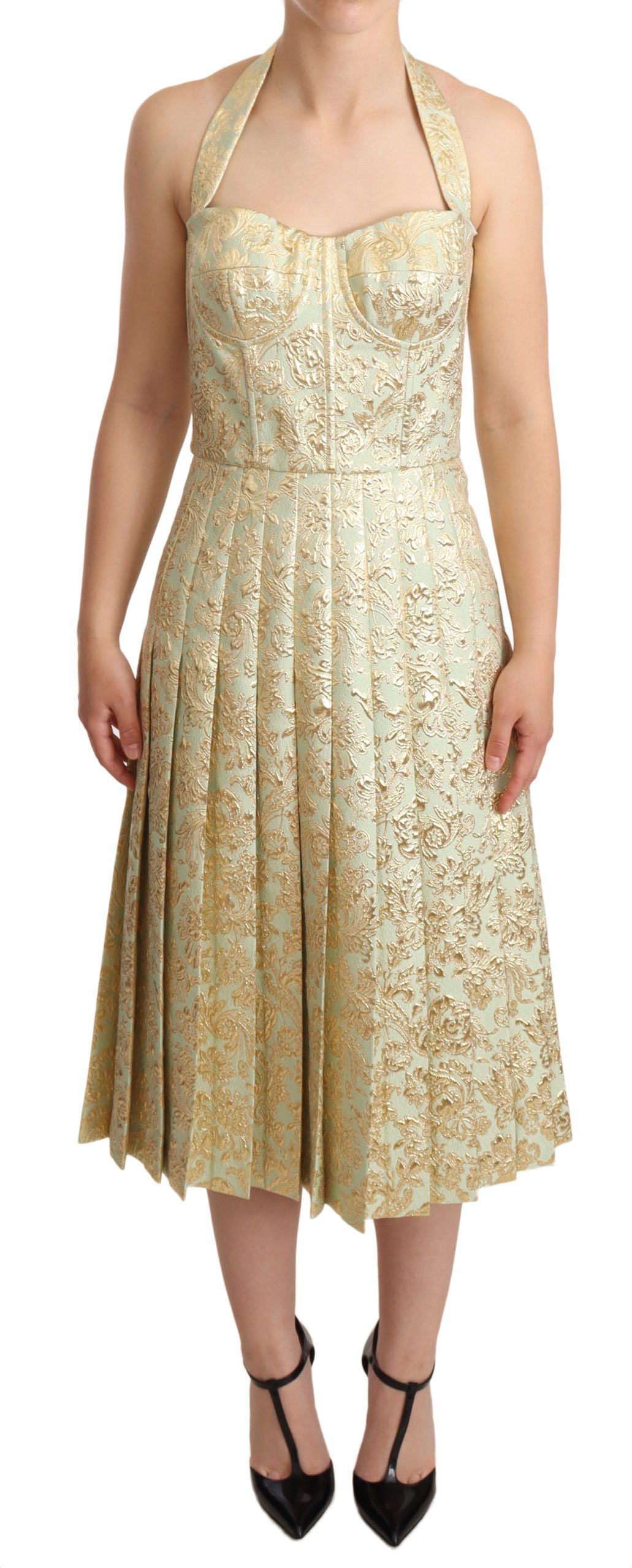 Elegant Jacquard Midi A-Line Dress