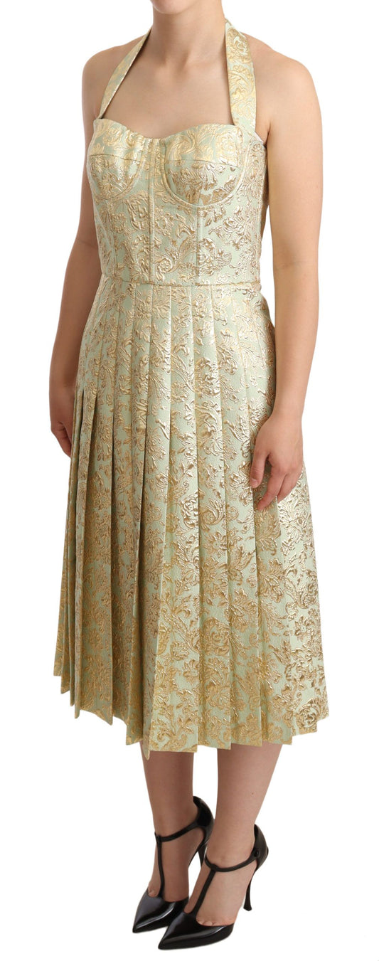 Elegant Jacquard Midi A-Line Dress